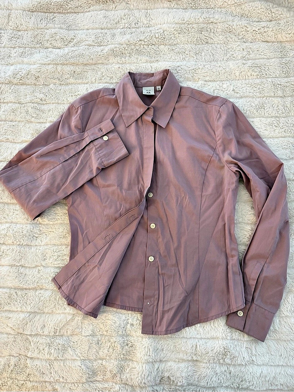 Armani Exchange XS Purple Button Front Shirt